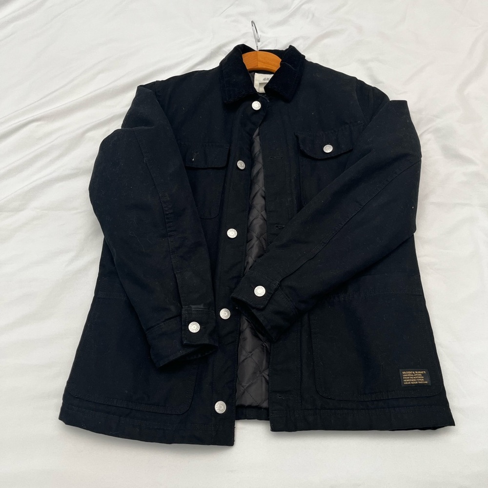 H& I M Black Military Field Jacket